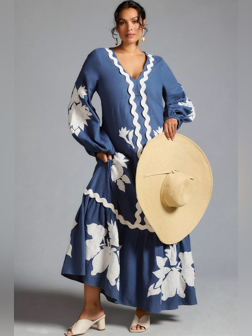 Farm Rio Embroidered Long-Sleeve Dress Size S - Picture 6 of 12
